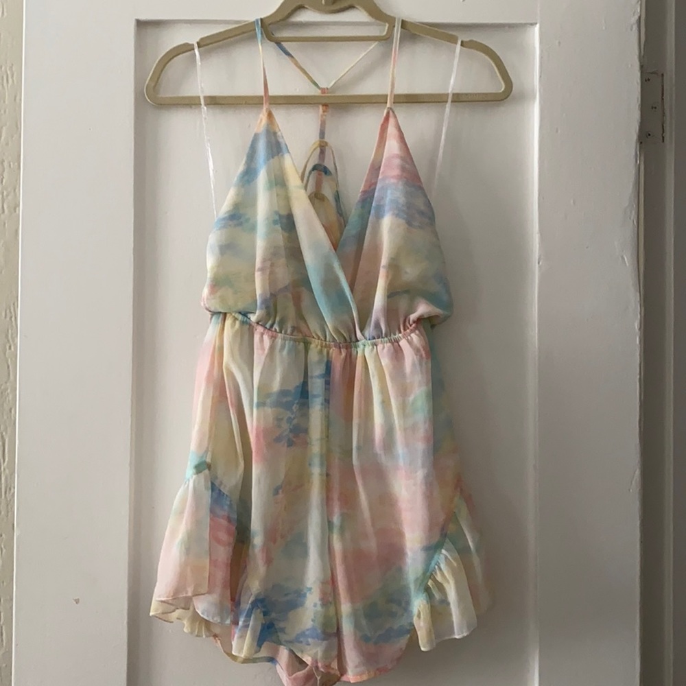 Reverse Pastel Multi Colored Romper - image 1